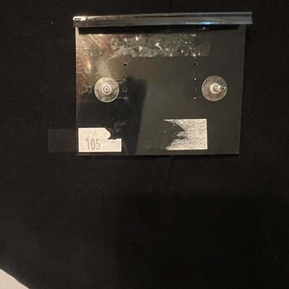 L'Amour Silver and Gold Square Earrings - Picture 3 of 3